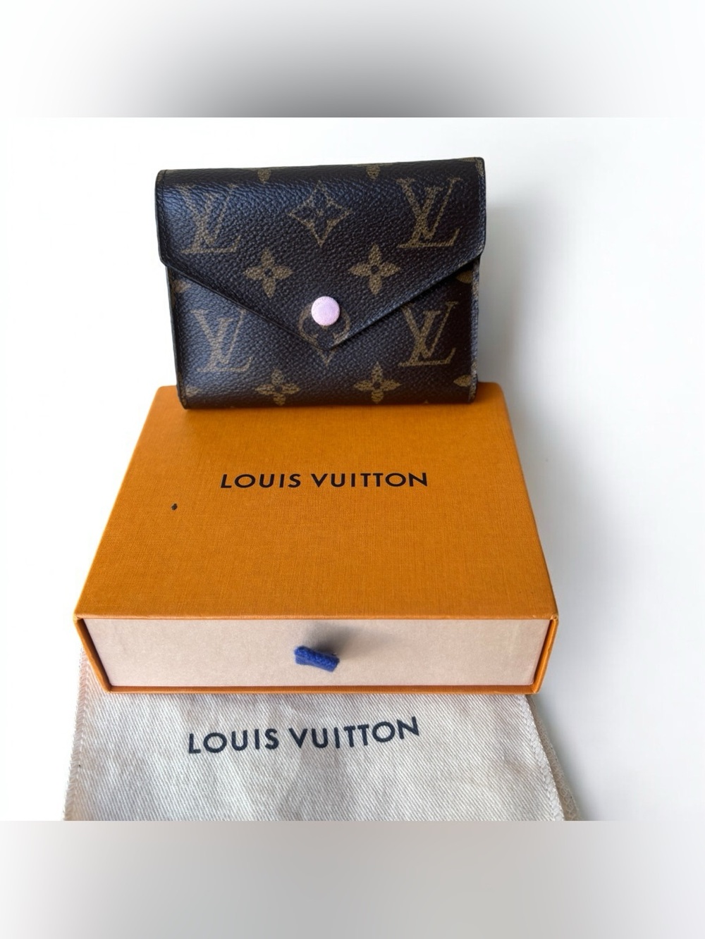 Louis Vuitton Victorine Monogram Rose Ballerine Wallet & Box
